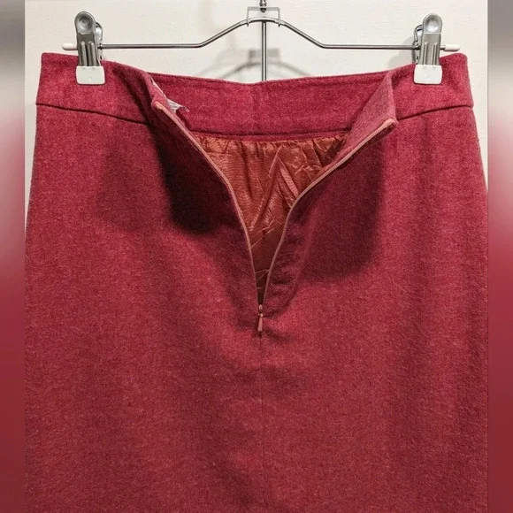Vintage Heathered Hot Pink Wool Blend Lined Skirt Size 6 - Picture 3 of 4